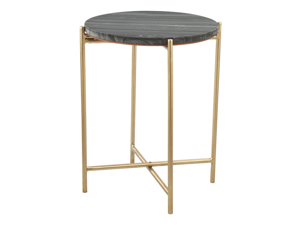 David Side Table Gray & Gold