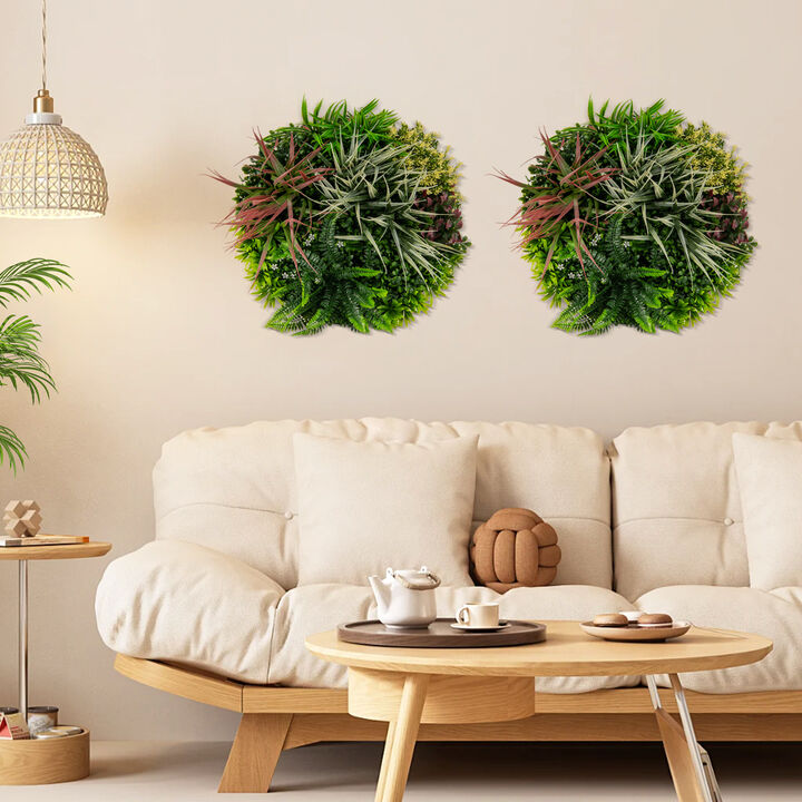 2-Pack Square Framed Artificial Foliage Wall Art for Home Decor