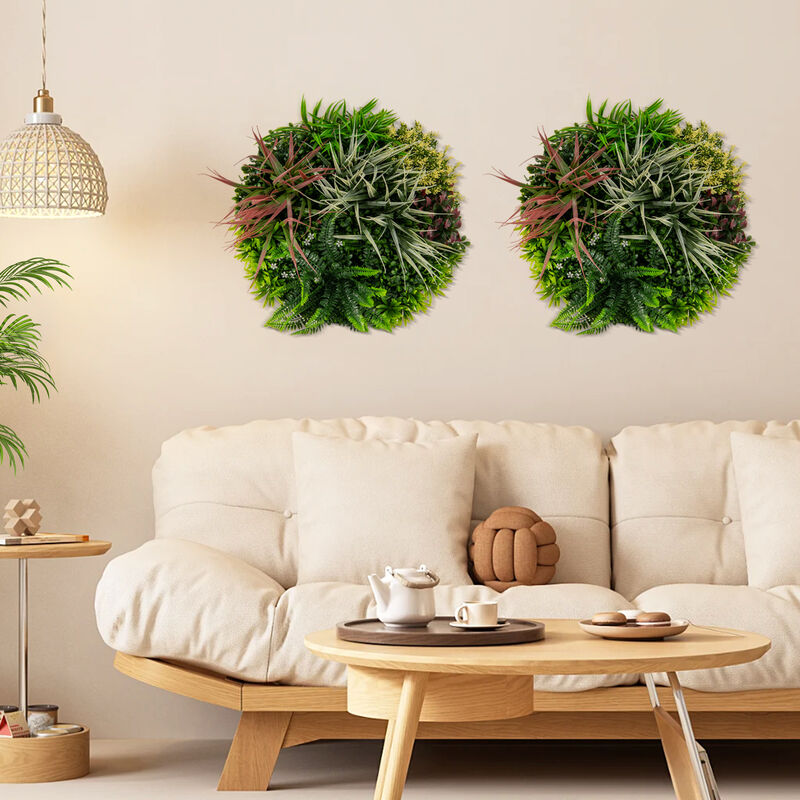 2-Pack Square Framed Artificial Foliage Wall Art for Home Decor