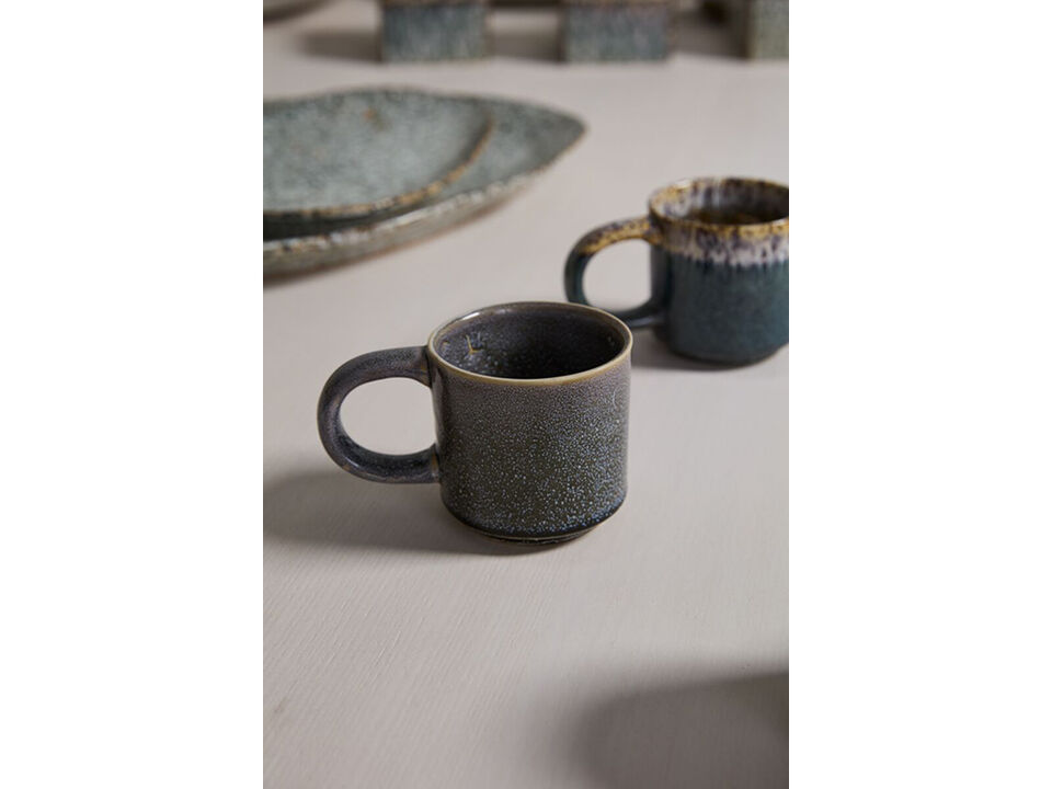 Starling Mug I in Green (Set of 4)
