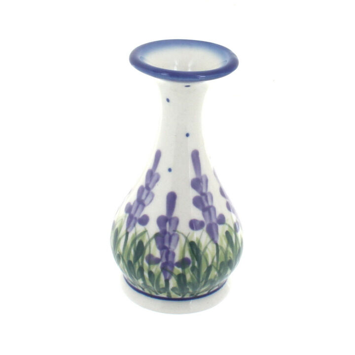 Blue Rose Polish Pottery Lavender Fields Bud Vase