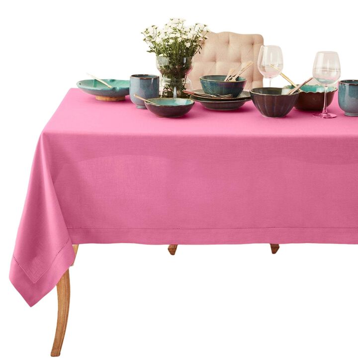 Solino Home 100% Pure Linen Tablecloth | Classic Hemstitch