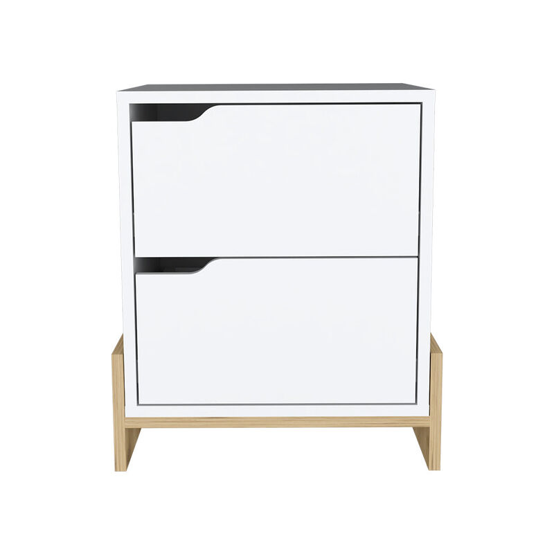 Nightstand Brookland, Bedroom, White / Macadamia