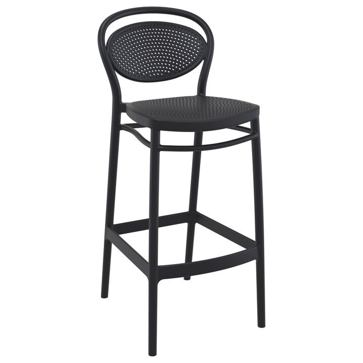 41.75" White Outdoor Patio Bar Stool