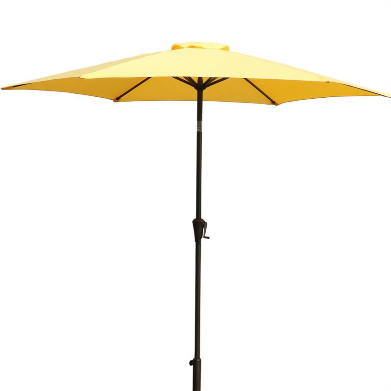 8.8 ft Aluminum Patio Umbrella with Resin Base, Yellow