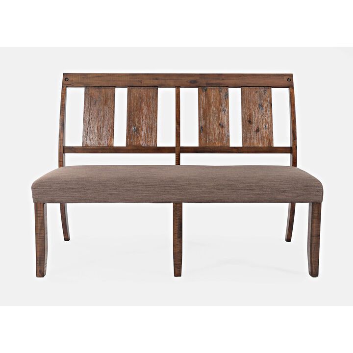 Jofran Mission Viejo Distressed Upholstered Dining Bench