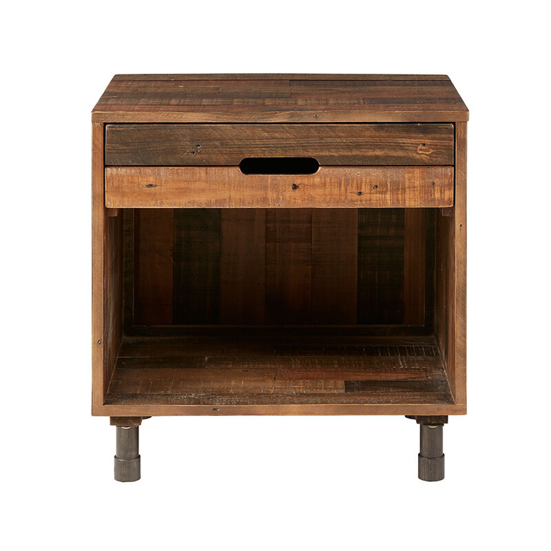 Gracie Mills Lowell Natural Harmony Solid Wood Nightstand for Timeless Bedroom Elegance