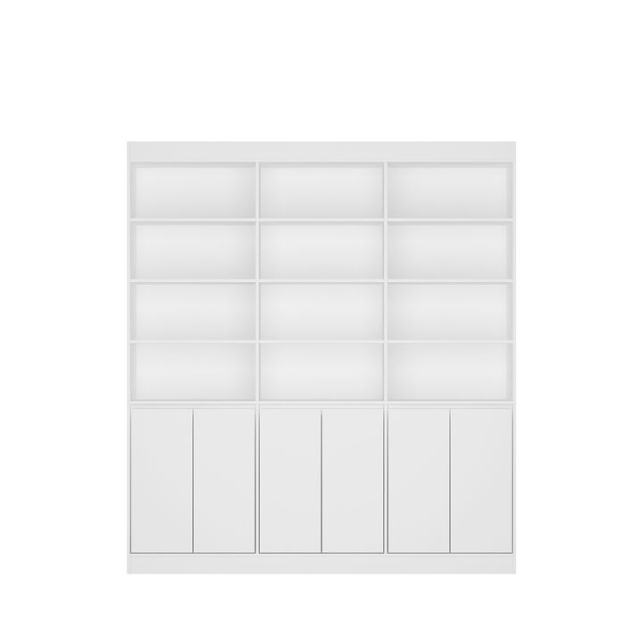 FU&GAGA Modern Shoe Storage Cabinet with Open & Closed Shelving,(70.9" W x 12" D x 78.7" H),White