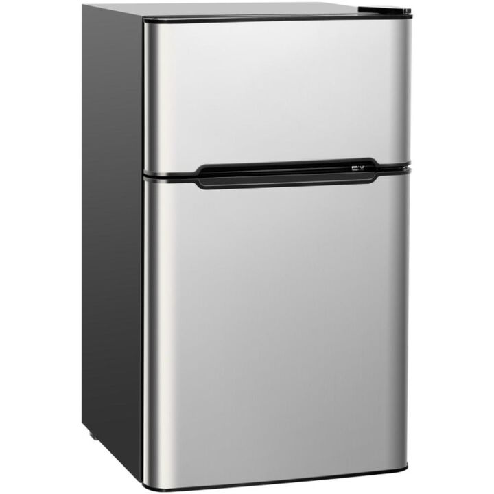 Costway 3.2 cu ft Compact Stainless Steel Refrigerator