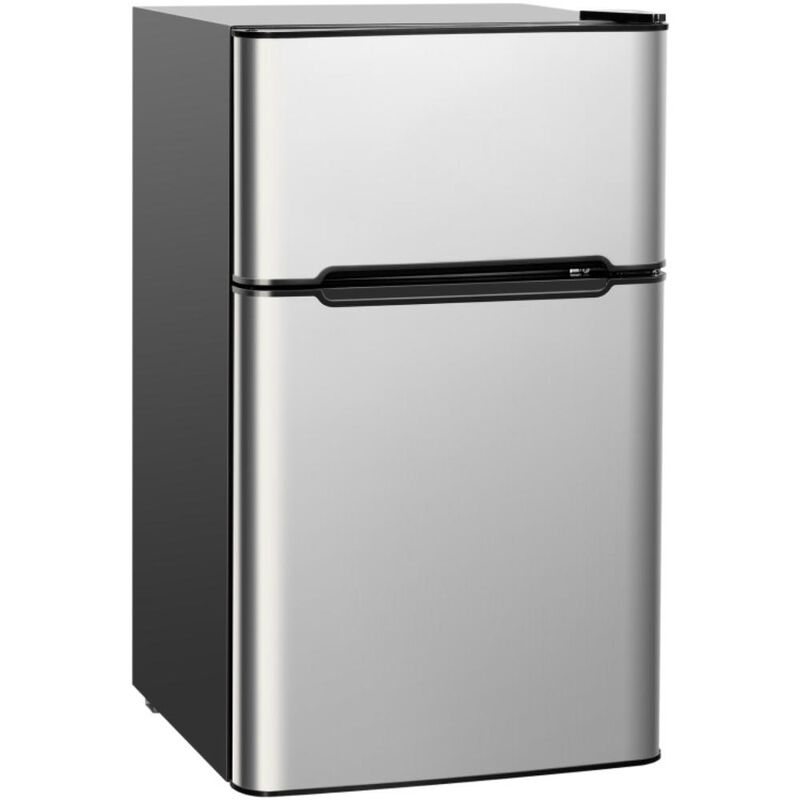 Costway 3.2 cu ft Compact Stainless Steel Refrigerator
