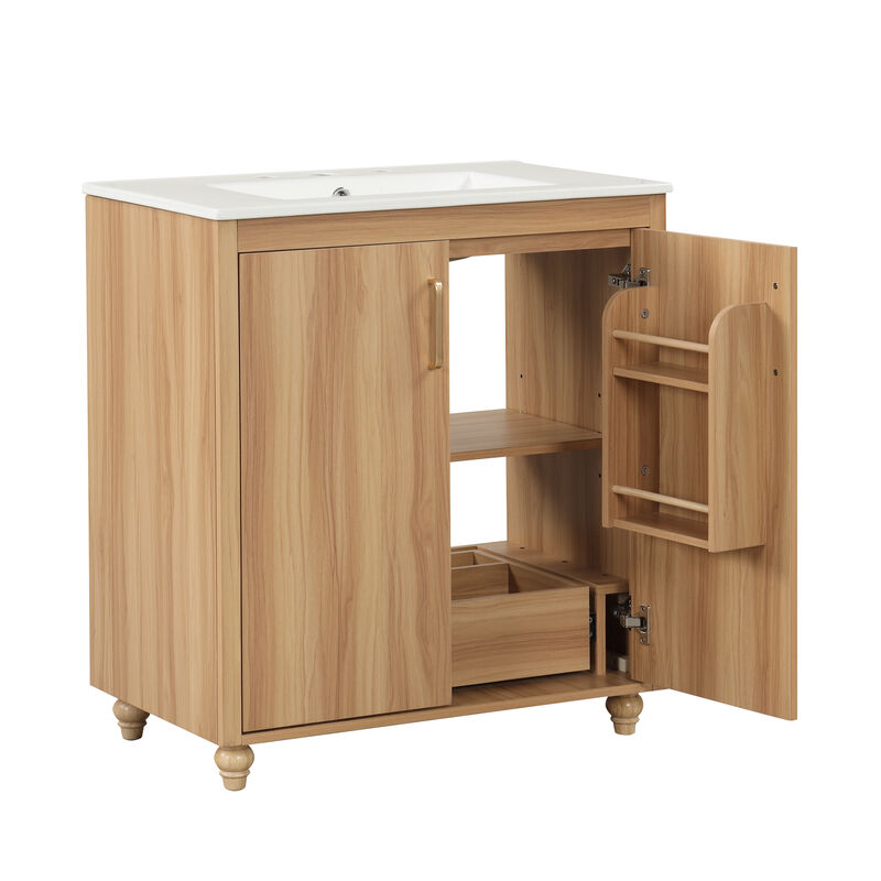 Merax Multi-functional Bathroom Vanity  Cabinet  Solid Wood