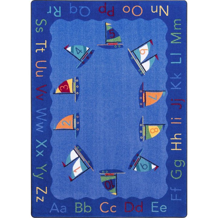 Joy Carpets Kid Essentials Smooth Sailing 7'8 x 10'9 Area Rug in Color Multi