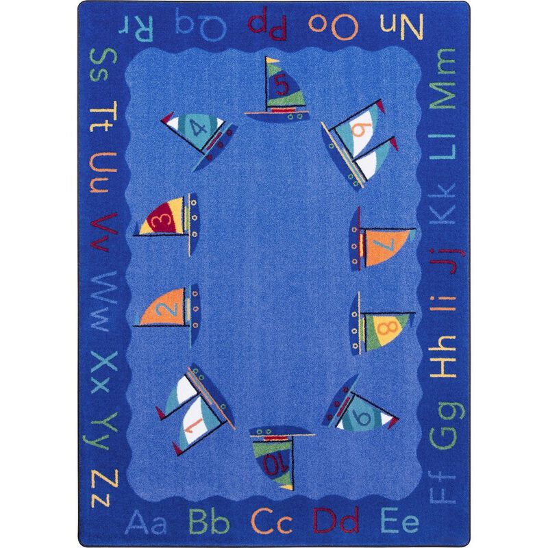 Joy Carpets Kid Essentials Smooth Sailing 7'8 x 10'9 Area Rug in Color Multi
