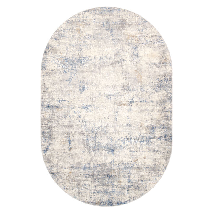 Pasargad Home Turkish Efes Design L. Grey Oval Rug- 4' 0" X 6' 0"