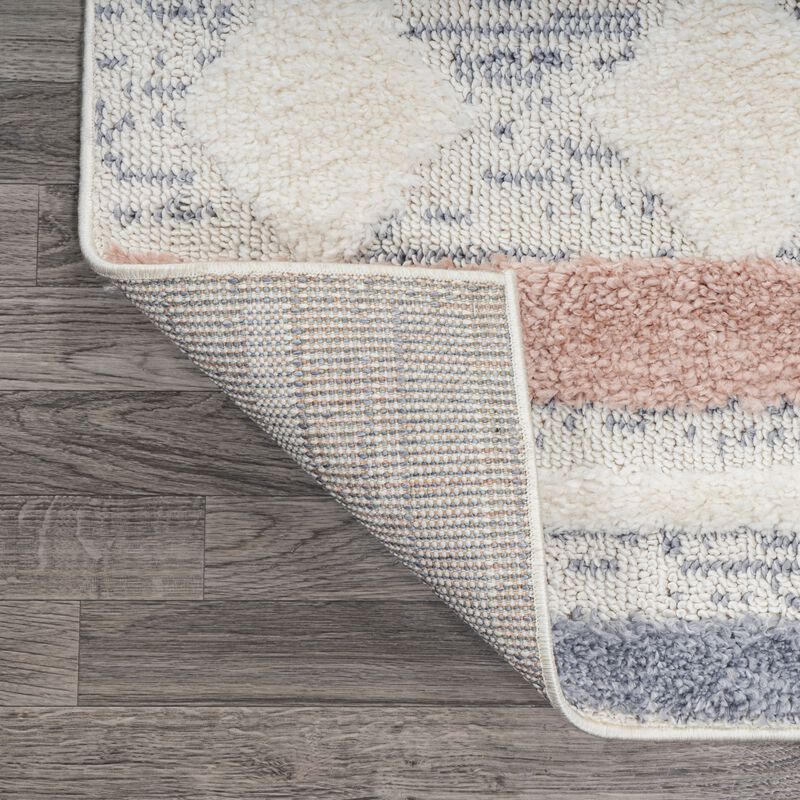 Faiza Moroccan Striped Geometric High-Low Area Rug