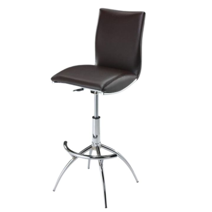 Pu Seat, Chrome Base Stool, Set Of 2