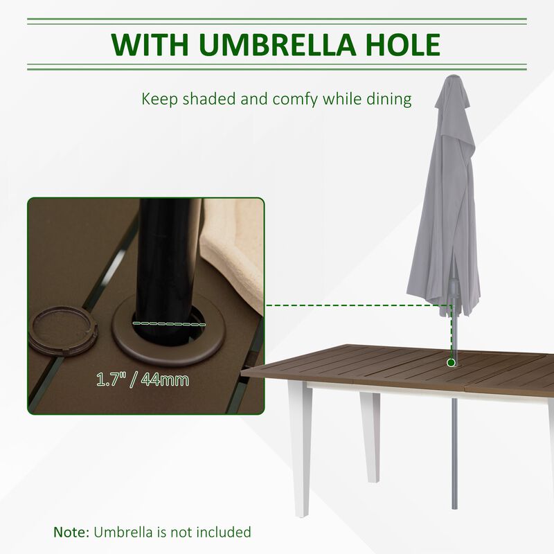 Outdoor Dining Set: 7-Piece Aluminum Patio Set with Umbrella Hole