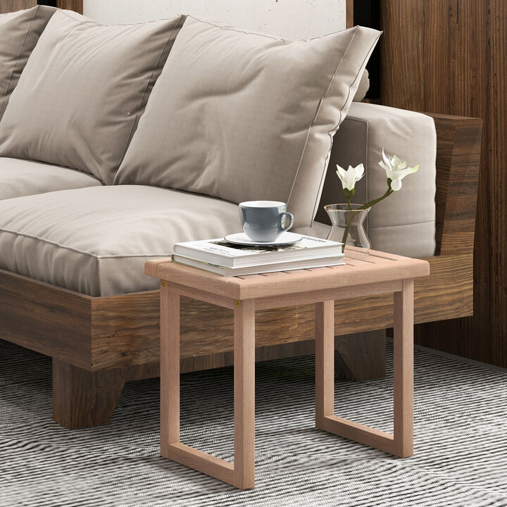 Long Natural Wood Bath Spa Stool with Non-slip Foot Pads for Elderly