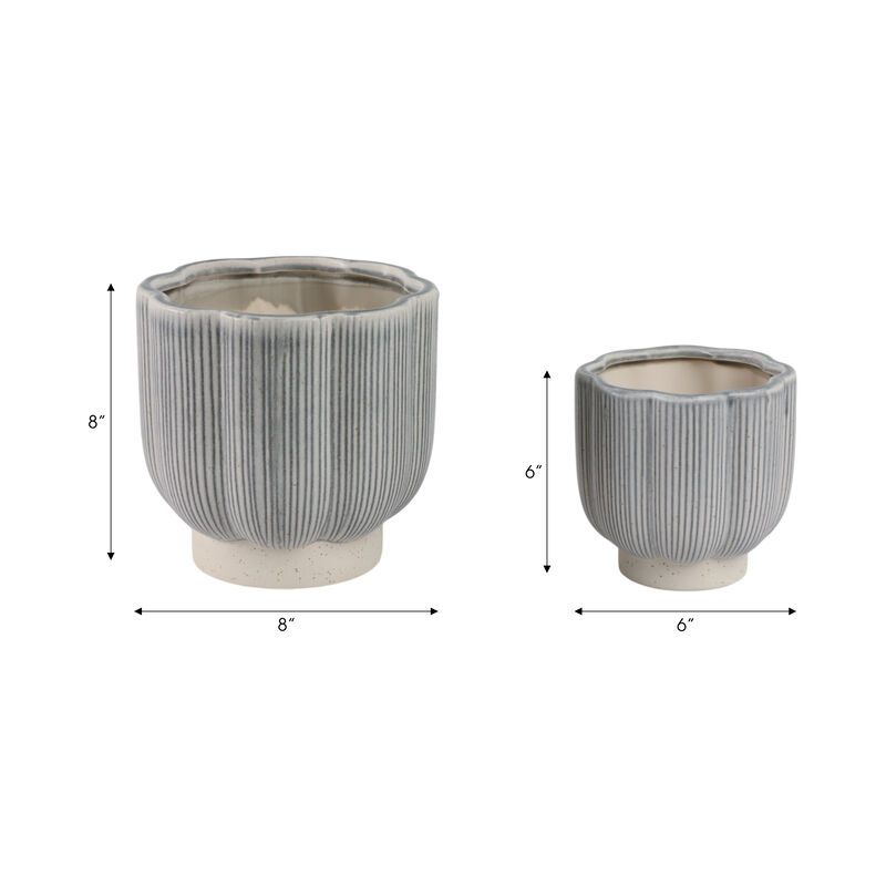Blu/Ivry Stone Scallop Plntrs
