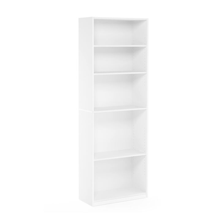 FurinnoFURINNO JAYA Simply Home 5-Shelf Bookcase, 5-Tier, White