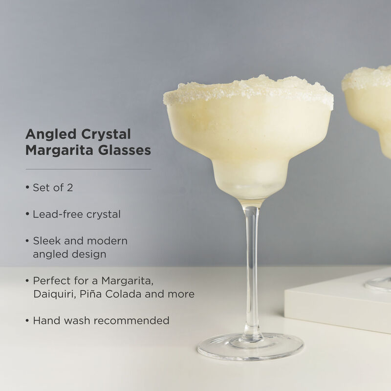 Raye Angled Crystal Margarita Glasses Set of 2