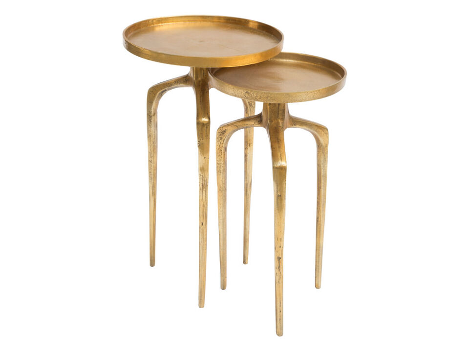 Como Accent Table Set (2-Piece) Antique Gold