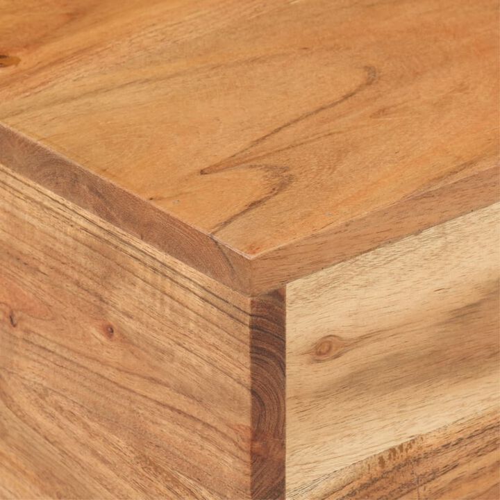 vidaXL Side Table 11.8"x11.8"x13" Solid Acacia Wood