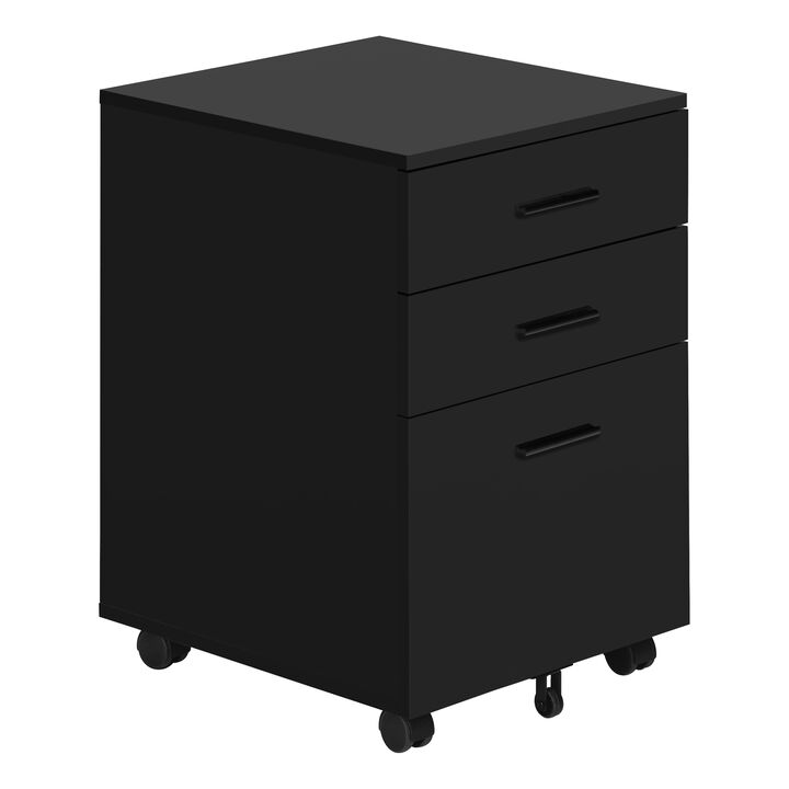 Monarch Specialties I 7781 File Cabinet, Rolling Mobile, Storage Drawers, Printer Stand, Office, Work, Laminate, Black, Contemporary, Modern