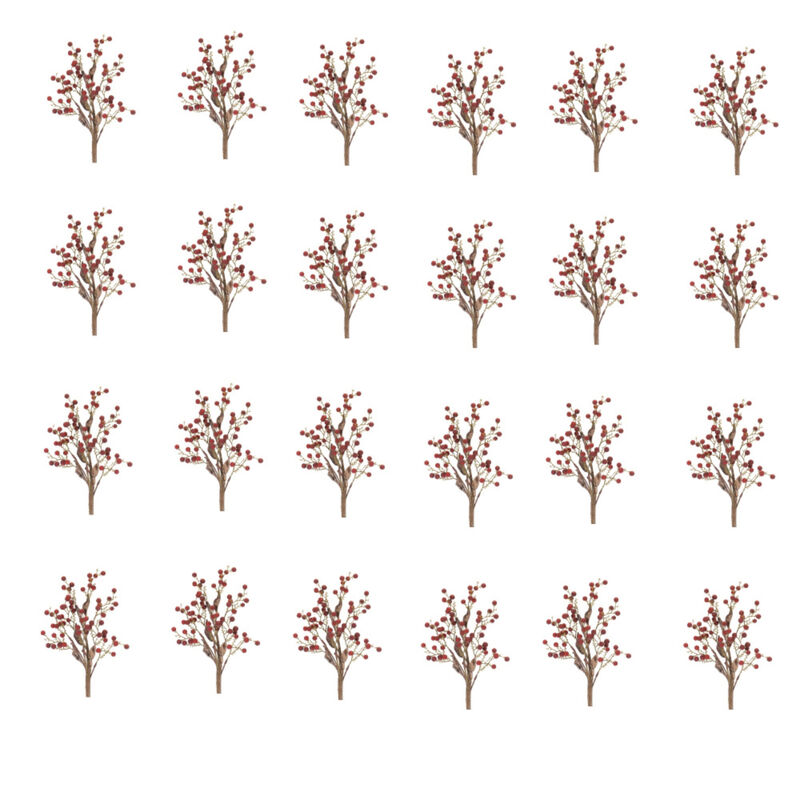 Red Berry Branch Spray Set of 24 for Holiday Floral Arrangements and Decor