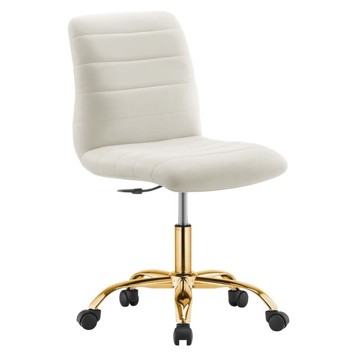 Modway Ripple Home Office Desks and Chairs, Gold Ivory