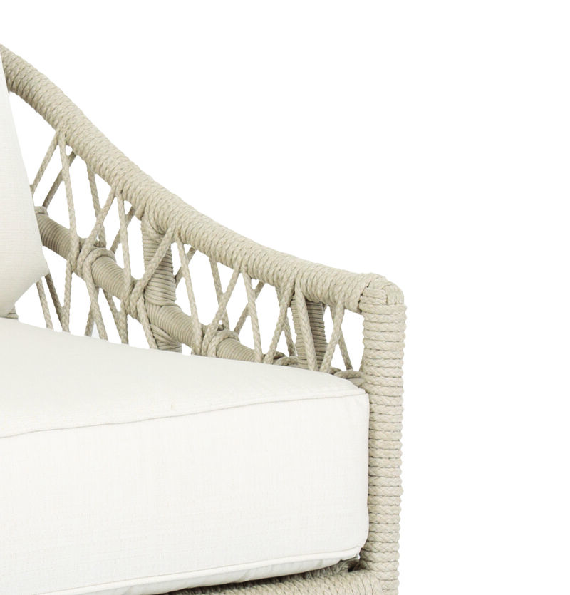 Dana Rope Sofa in Linen Canvas w/ Self Welt