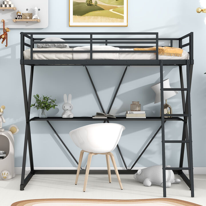 Merax Loft Bed with Desk and Ladder