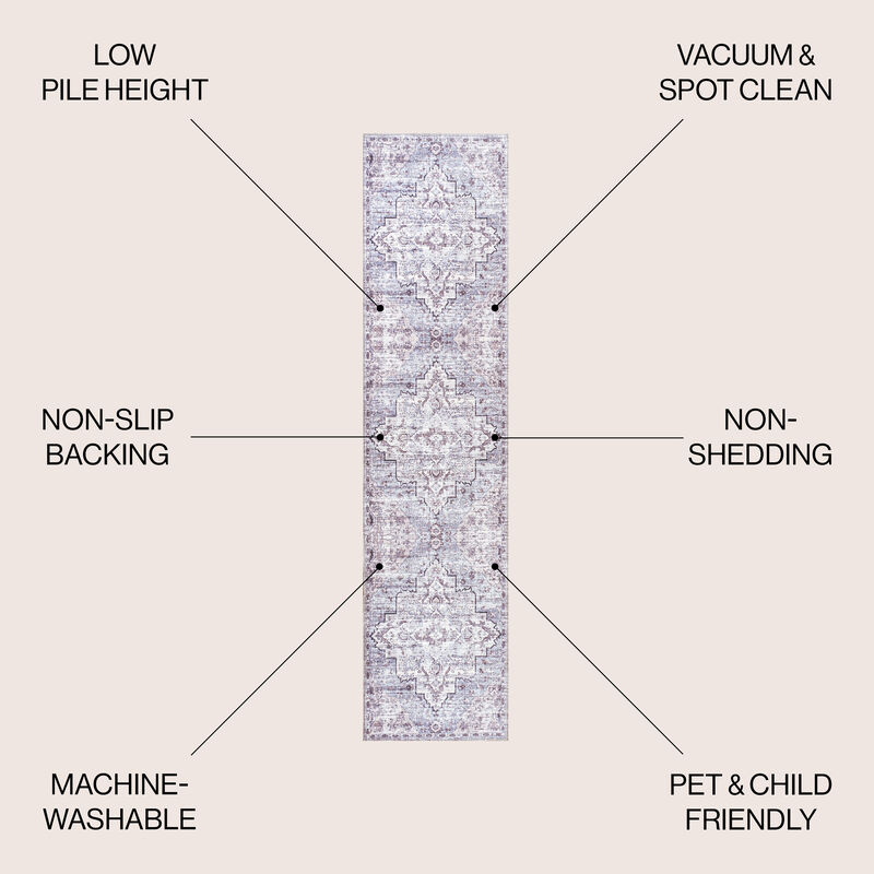 Didim Boho Medallion Machine-Washable Area Rug