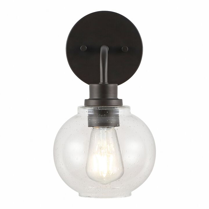 Sandrine Iron/Seeded Glass Cottage Rustic LED Vanity Light
