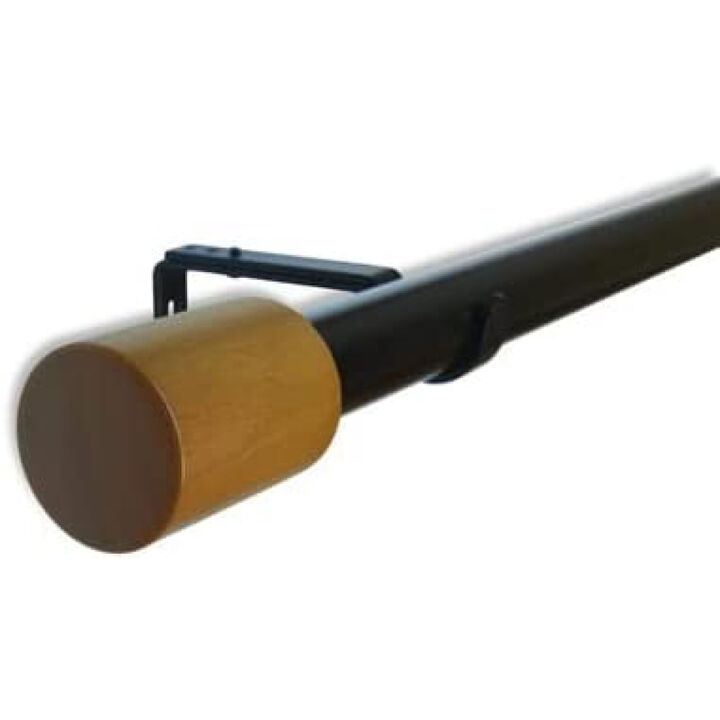 Linen Avenue Wood Cylinder Single Window Curtain Rod Set