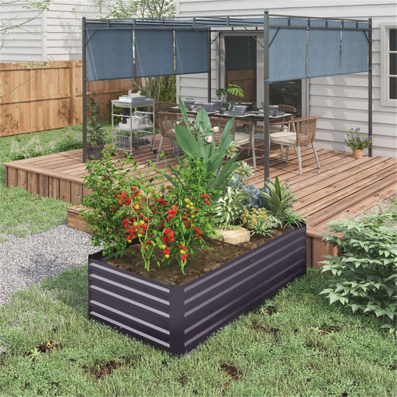 Wooden Raised Garden Bed Planter Box for Flowers and Vegetables