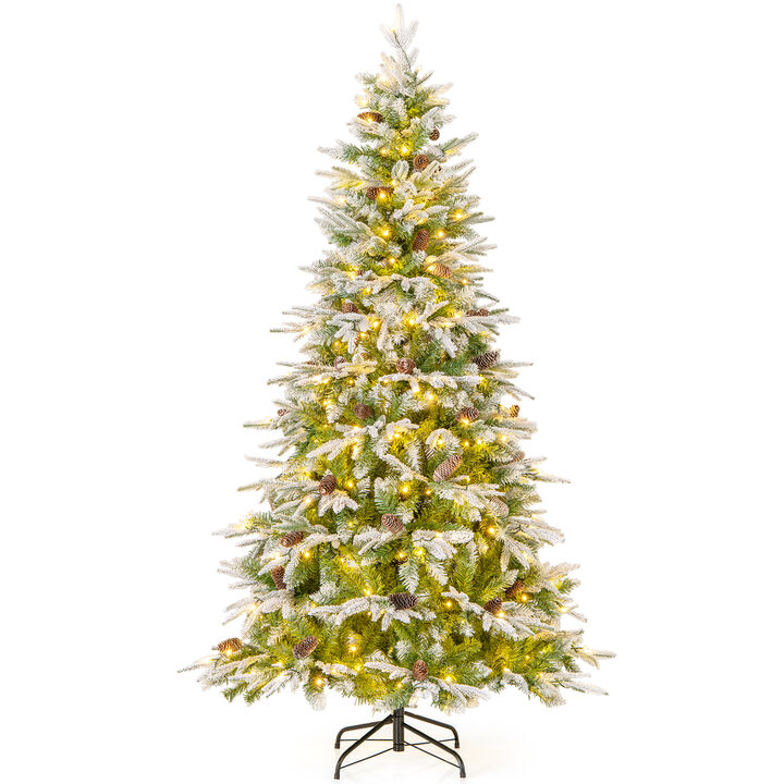 Pre-Lit Artificial Christmas Tree with Tips and LED Lights