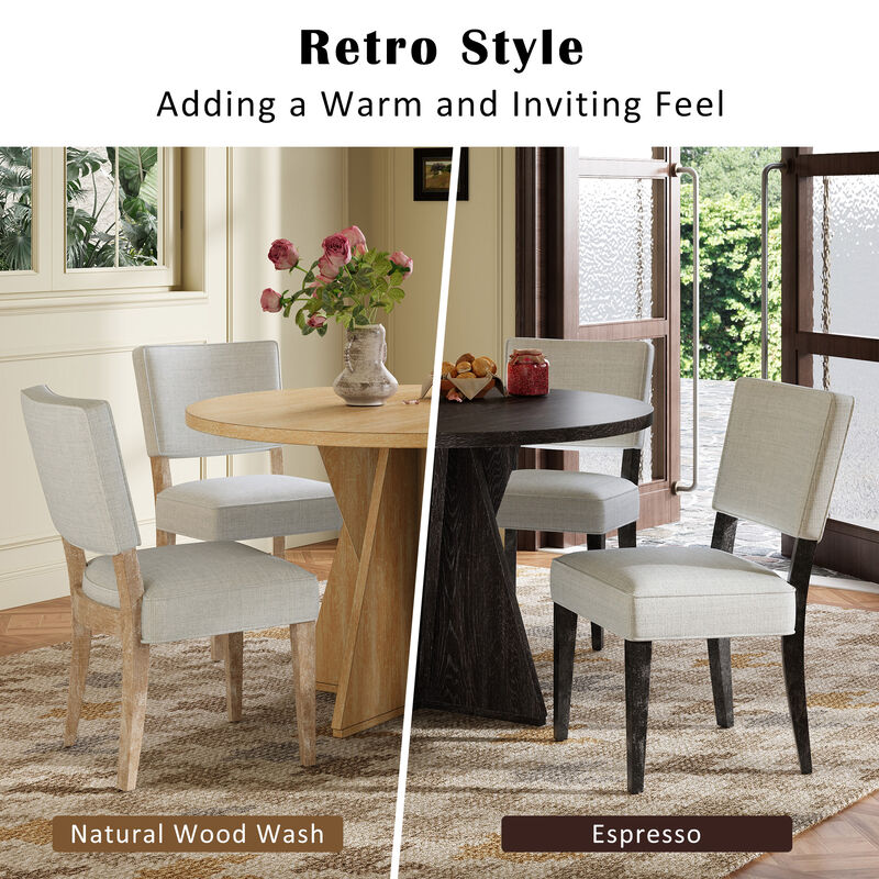 Merax Retro 5-Piece Round Dining Table Chairs Set