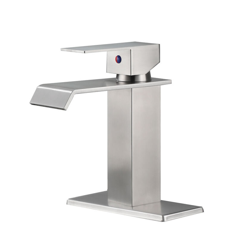 Waterfall Spout Bathroom Faucet, Single Handle Bathroom Vanity Sink Faucet