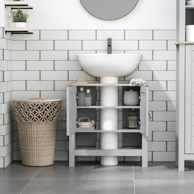 24" Space Saving Pedestal Under Sink Bathroom Vanity Organizer Storage Cabinet