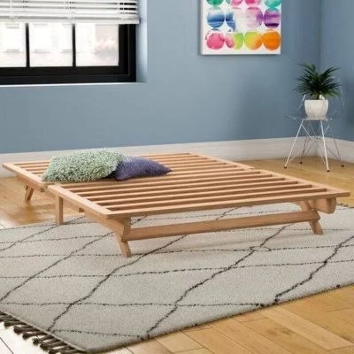 Hivvago Farmhouse Queen Size Solid Wood Platform Bed Made in USA