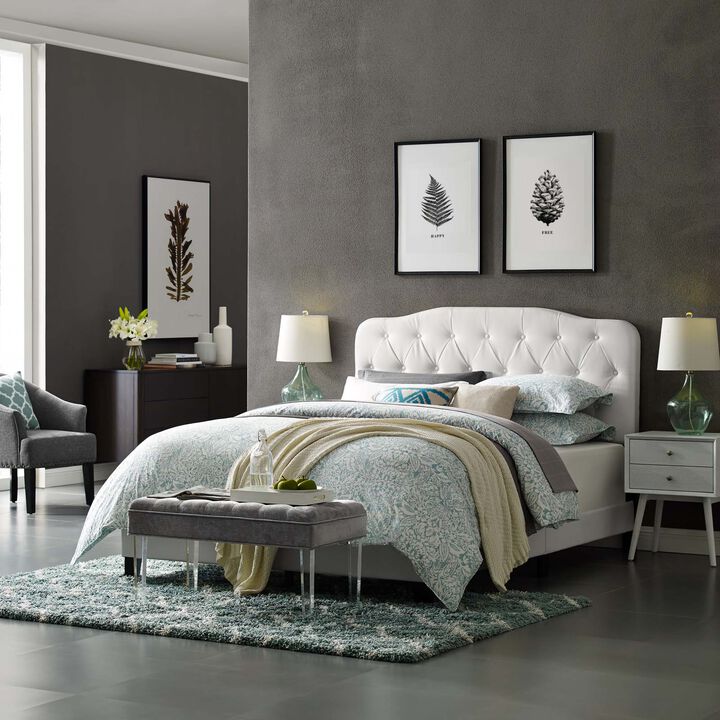 Modway - Amelia King Faux Leather Bed White