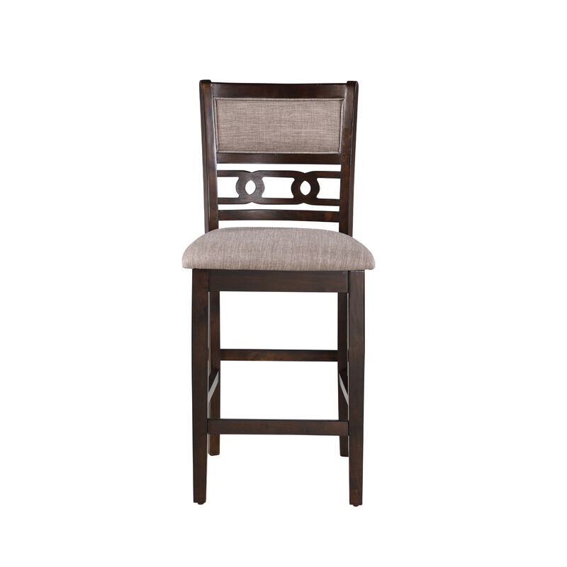 Gary 42 Inch 5 Piece Counter Table Set, Cherry Brown - Benzara
