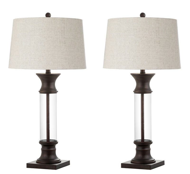 Hunter Metal/Glass LED Table Lamp (Set of 2)