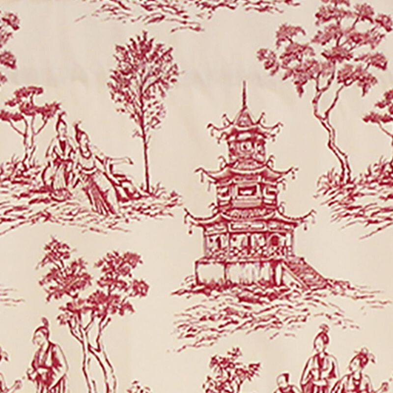 Naomi Tie-Up Ribbon Tie 3" Rod Pocket Valance 50" x 21" Red by RLF Home
