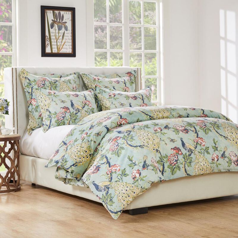 Greenland Home Fashions Pavona Luxurious Comfortable 2 Pieces Duvet Cover Set Jade Twin