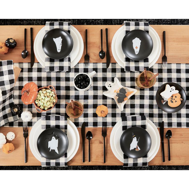 Solino Home 100% Pure Linen Table Runner 14 x 36 Inch | Morgan Check