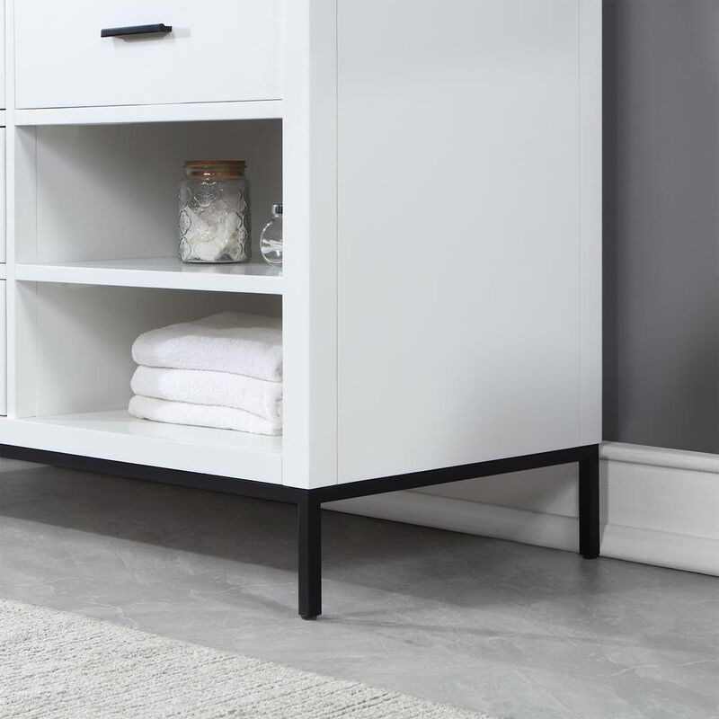 Altair 60 Double Bathroom Vanity Set in White with Mirror