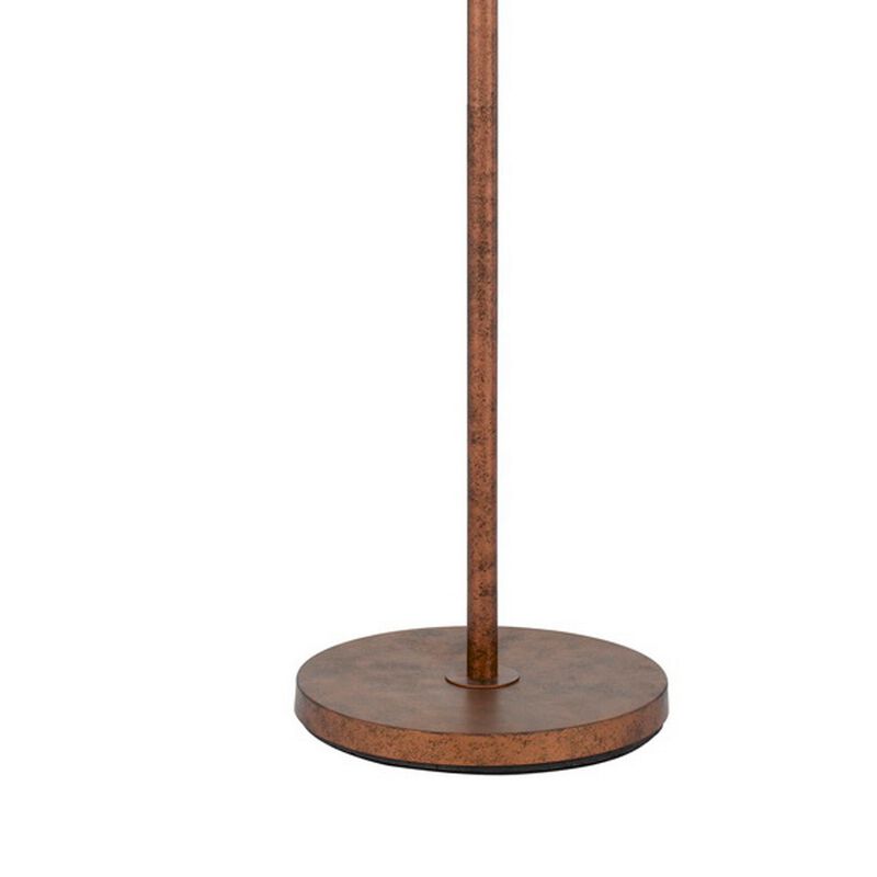 68 Inch Adjustable Arc Arm Metal Floor Lamp, Rustic Bronze-Benzara