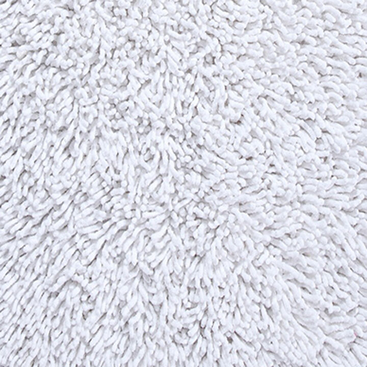 Knightsbridge Chenille Shaggy 220 GSF Non Skid Back Bath Rug Set - 2- Piece - 17x24 and 21x34", White